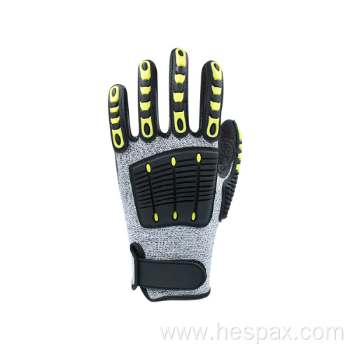 Hespax Anti-impact Cut Resistant stainless steel TPR Gloves